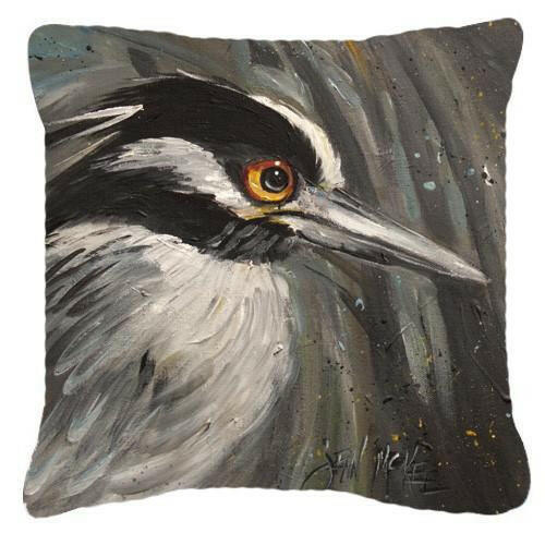 Night Heron Canvas Fabric Decorative Pillow JMK1219PW1414 by Caroline&#39;s Treasures