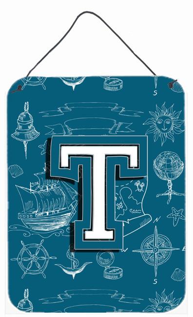 Letter T Sea Doodles Initial Alphabet Wall or Door Hanging Prints CJ2014-TDS1216 by Caroline&#39;s Treasures
