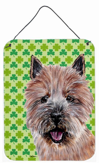 Norwich Terrier Lucky Shamrock St. Patrick&#39;s Day Wall or Door Hanging Prints SC9734DS1216 by Caroline&#39;s Treasures