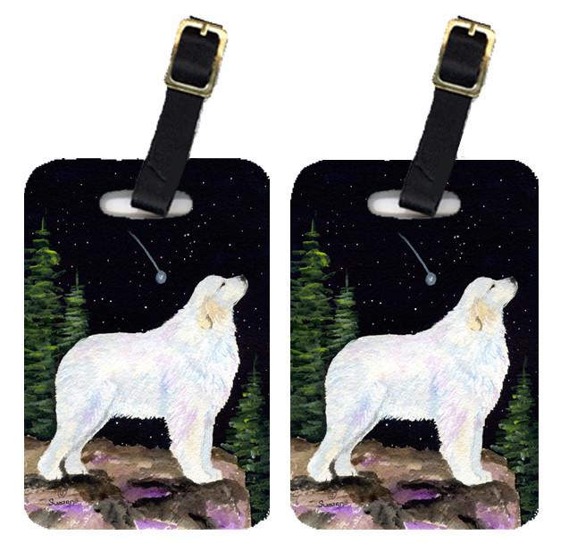 Starry Night Great Pyrenees Luggage Tags Pair of 2 by Caroline&#39;s Treasures