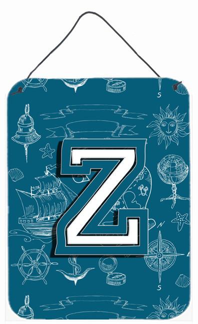 Letter Z Sea Doodles Initial Alphabet Wall or Door Hanging Prints CJ2014-ZDS1216 by Caroline&#39;s Treasures