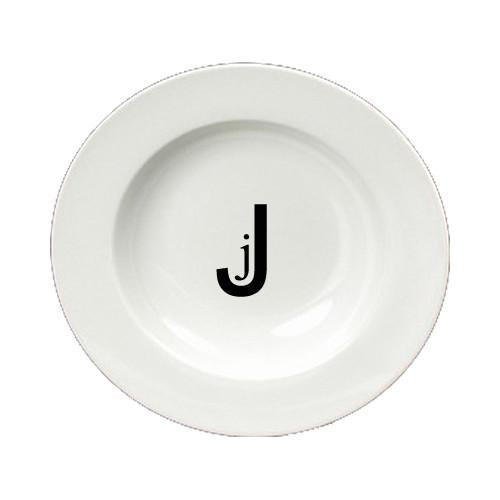 Letter J Initial Monogram Modern Round Ceramic White Soup Bowl CJ1056-J-SBW-825 by Caroline&#39;s Treasures