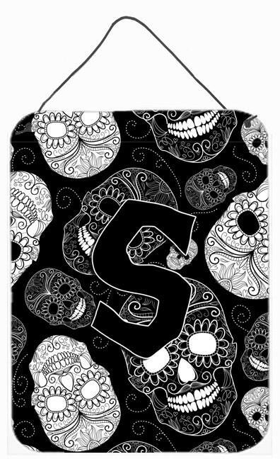 Caroline's Treasures Letter S Day of the Dead Skulls Black Wall or Door Hanging Prints CJ2008-SDS1216