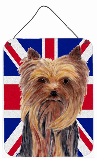 Yorkie with English Union Jack British Flag Wall or Door Hanging Prints SC9822DS1216 by Caroline's Treasures