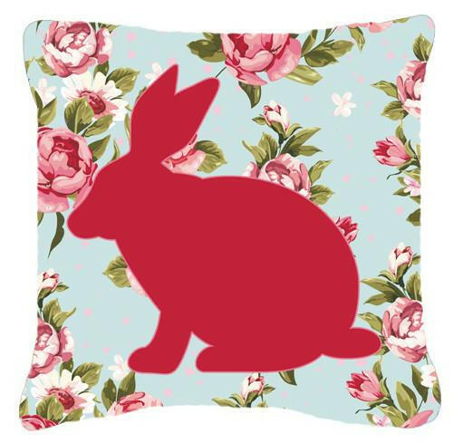 Rabbit Shabby Chic Blue Roses   Canvas Fabric Decorative Pillow BB1002 - the-store.com