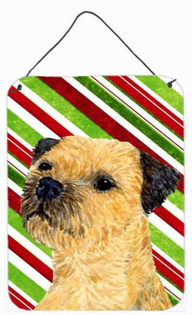 Border Terrier Candy Cane Holiday Christmas Wall or Door Hanging Prints by Caroline&#39;s Treasures