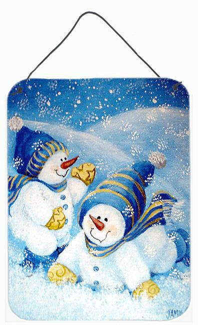 Snow babies At Play Snowman Wall or Door Hanging Prints PJC1017DS1216 by Caroline&#39;s Treasures