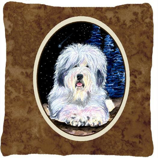 Starry Night Old English Sheepdog Decorative   Canvas Fabric Pillow by Caroline&#39;s Treasures