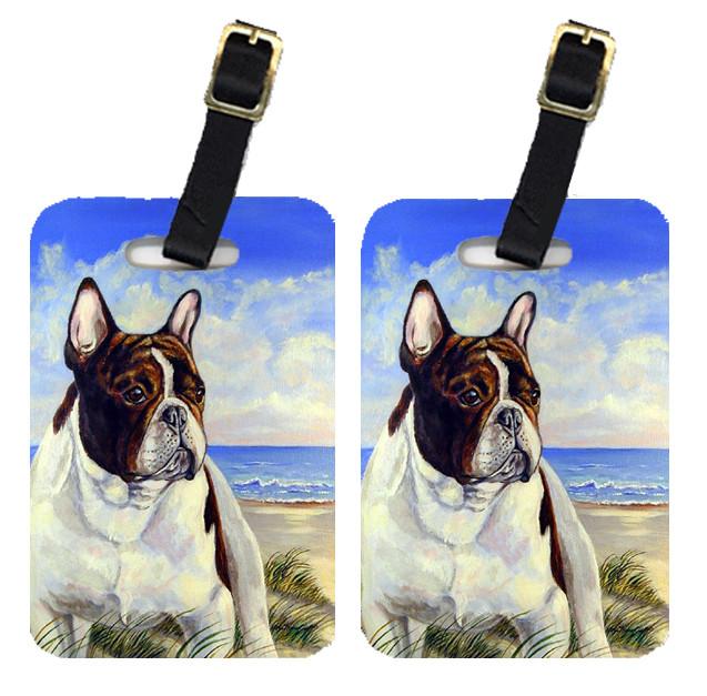 Pair of 2 French Bulldog at the beach Luggage Tags by Caroline&#39;s Treasures