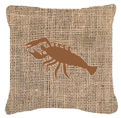 Lobster Burlap and Brown   Canvas Fabric Decorative Pillow BB1028 - the-store.com