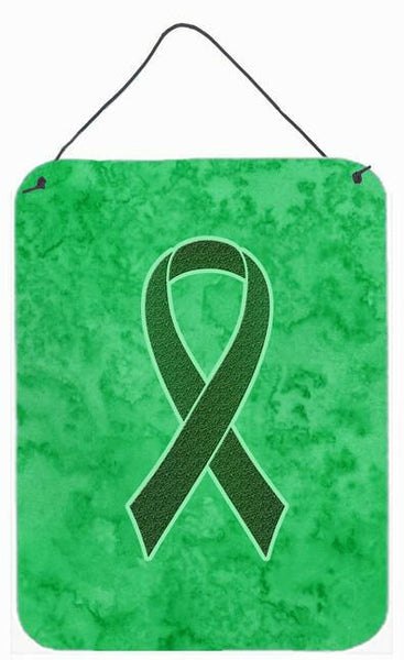 Emerald Green Ribbon for Liver Cancer Awareness Wall or Door Hanging Prints AN1221DS1216 by Caroline's Treasures