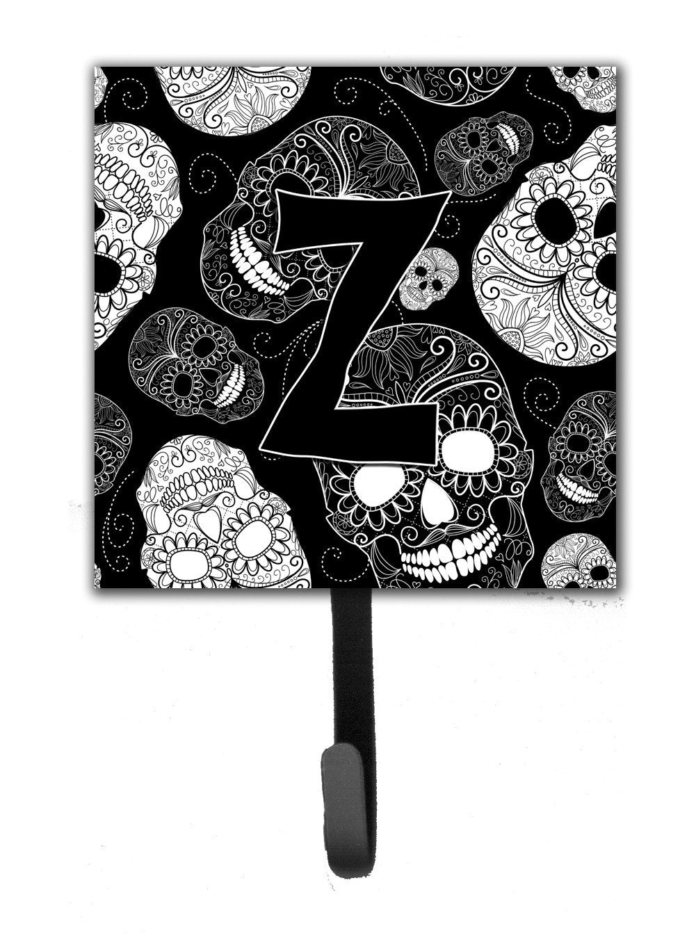 Letter Z Day of the Dead Skulls Black Leash or Key Holder CJ2008-ZSH4 by Caroline&#39;s Treasures