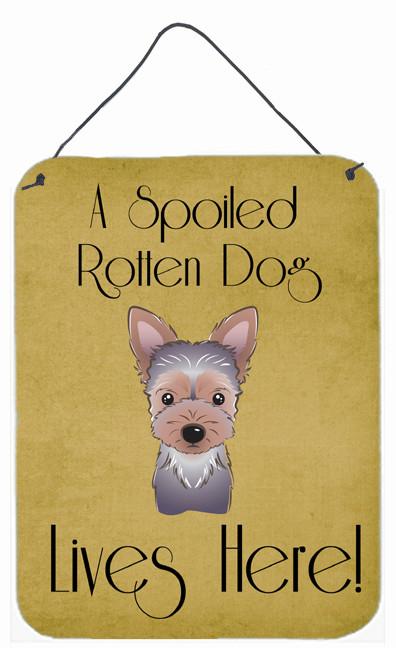 Yorkie Puppy Spoiled Dog Lives Here Wall or Door Hanging Prints BB1480DS1216 by Caroline's Treasures