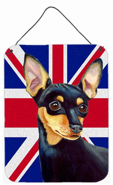 Min Pin with English Union Jack British Flag Wall or Door Hanging Prints LH9487DS1216 by Caroline's Treasures