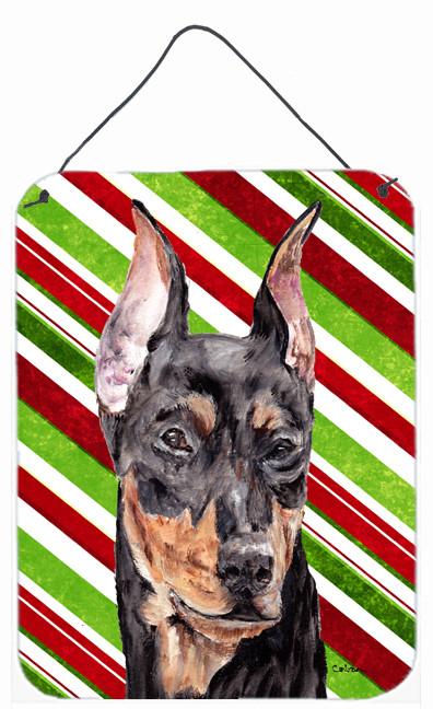 German Pinscher Candy Cane Christmas Wall or Door Hanging Prints SC9812DS1216 by Caroline&#39;s Treasures