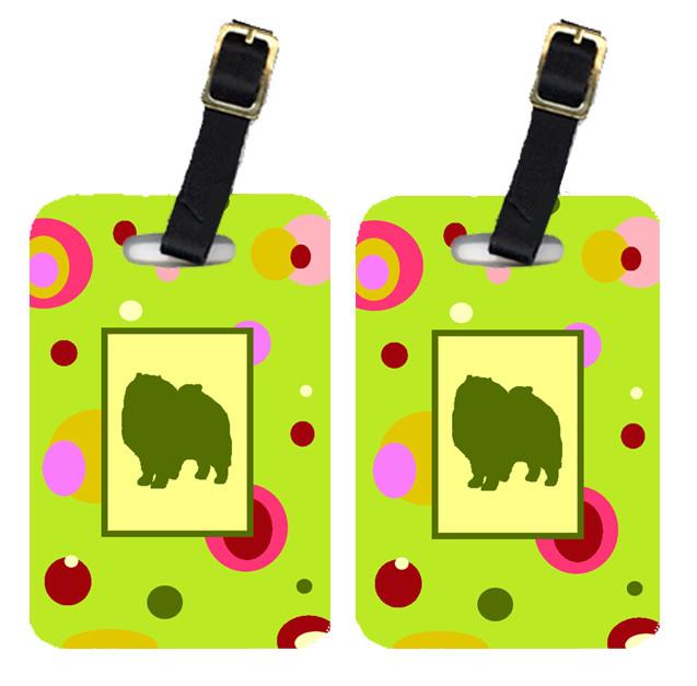 Caroline's Treasures Keeshond Luggage Tags – Set of 2 Durable Bag Tags with Straps