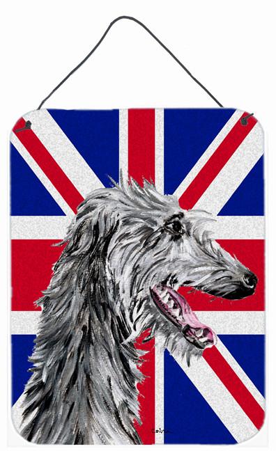 Scottish Deerhound with English Union Jack British Flag Wall or Door Hanging Prints SC9871DS1216 by Caroline&#39;s Treasures