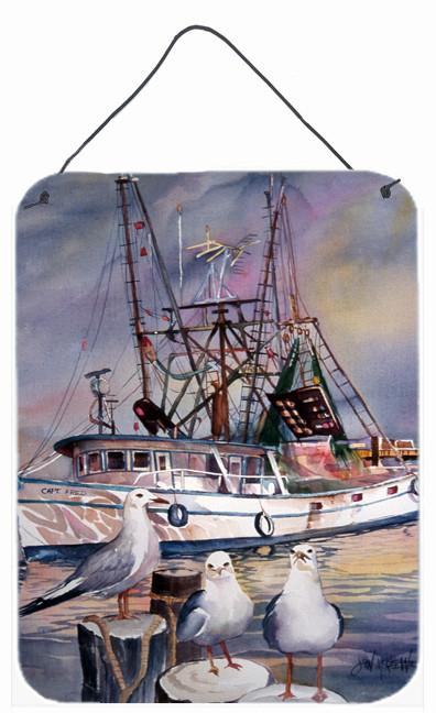 Sea Gulls and shrimp boats Wall or Door Hanging Prints JMK1196DS1216 by Caroline&#39;s Treasures