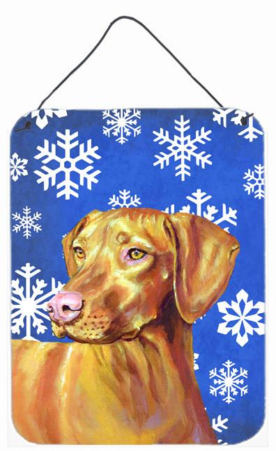 Vizsla Winter Snowflakes Holiday Aluminium Metal Wall or Door Hanging Prints by Caroline&#39;s Treasures