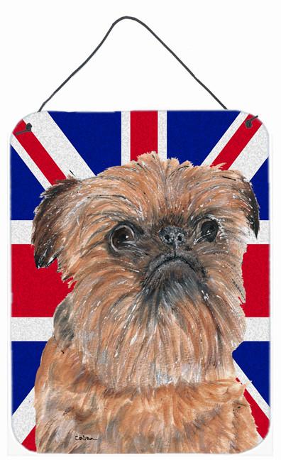 Brussels Griffon with Engish Union Jack British Flag Wall or Door Hanging Prints SC9864DS1216 by Caroline's Treasures