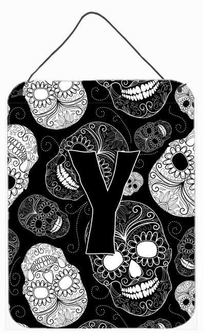 Caroline's Treasures Letter Y Day of the Dead Skulls Black Wall or Door Hanging Prints CJ2008-YDS1216