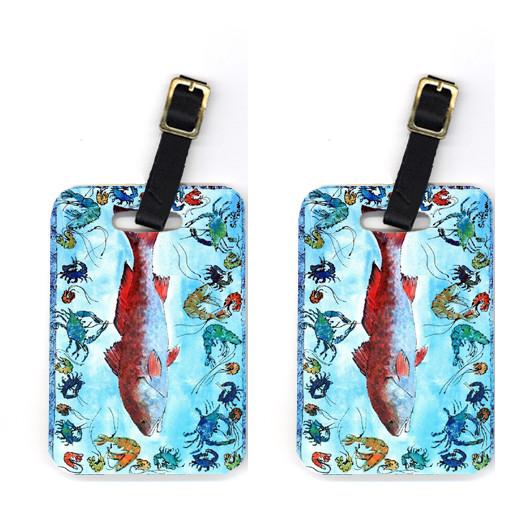 Pair of Red Fish Luggage Tags by Caroline&#39;s Treasures