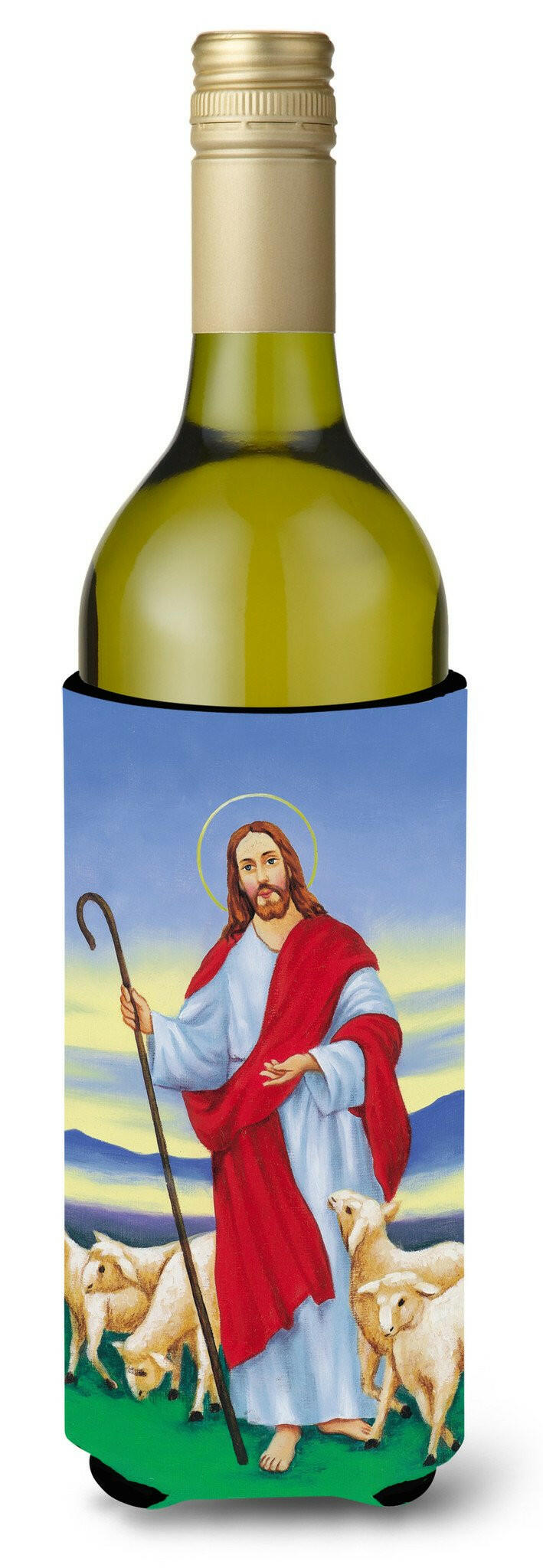 Jesus The Good Shepherd Wine Bottle Beverage Insulator Hugger AAH6876LITERK by Caroline's Treasures
