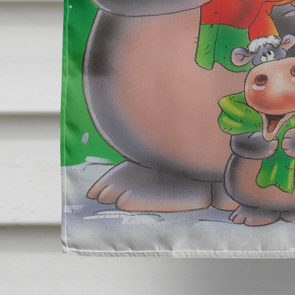 Hippo Family Caroling Flag Canvas House Size AAH7195CHF  the-store.com.