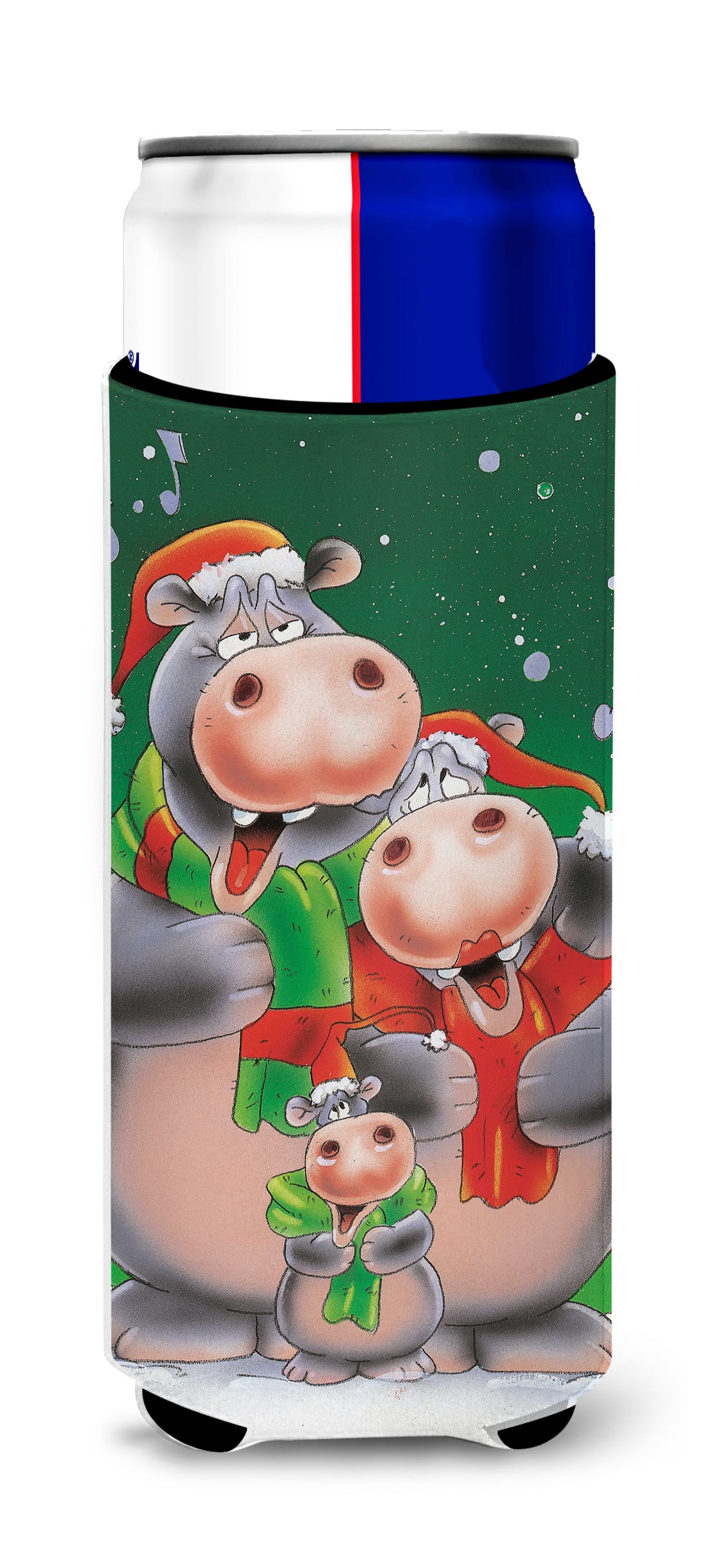 Hippo Family Caroling Ultra Beverage Insulators for slim cans AAH7195MUK  the-store.com.