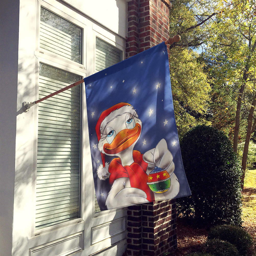 Duck with Christmas Ornament Flag Canvas House Size AAH7196CHF