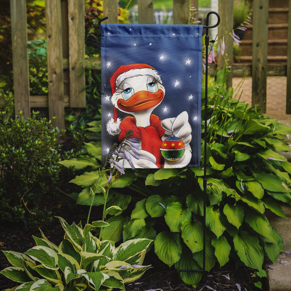 Duck with Christmas Ornament Flag Garden Size AAH7196GF.