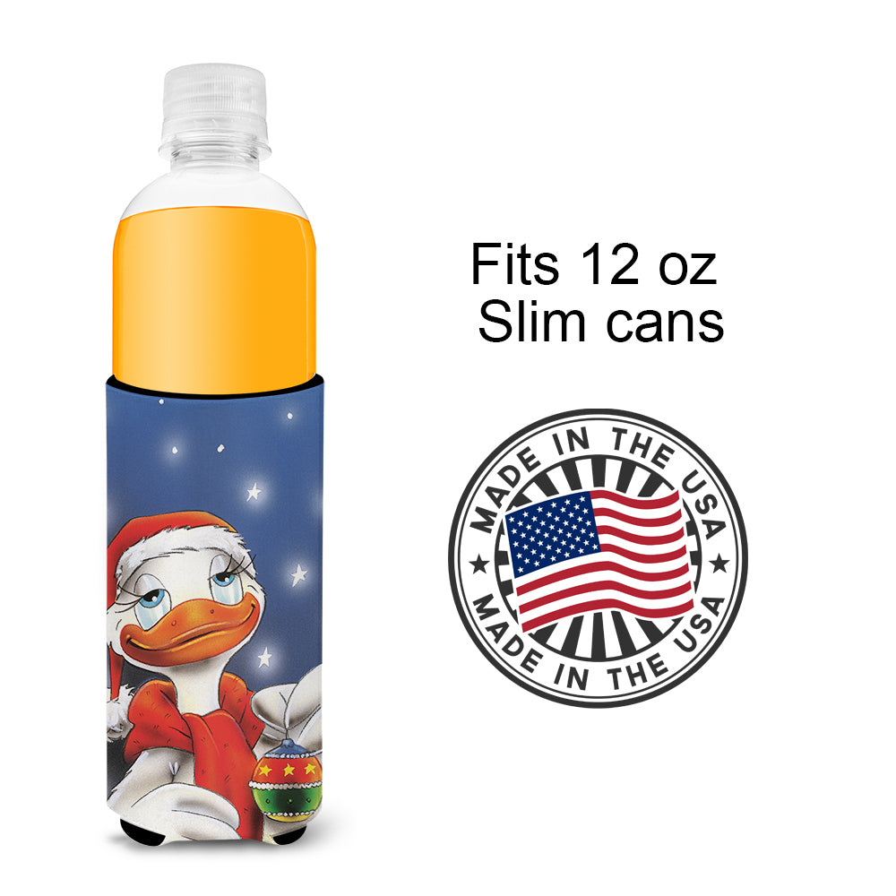 Duck with Christmas Ornament Ultra Beverage Insulators for slim cans AAH7196MUK
