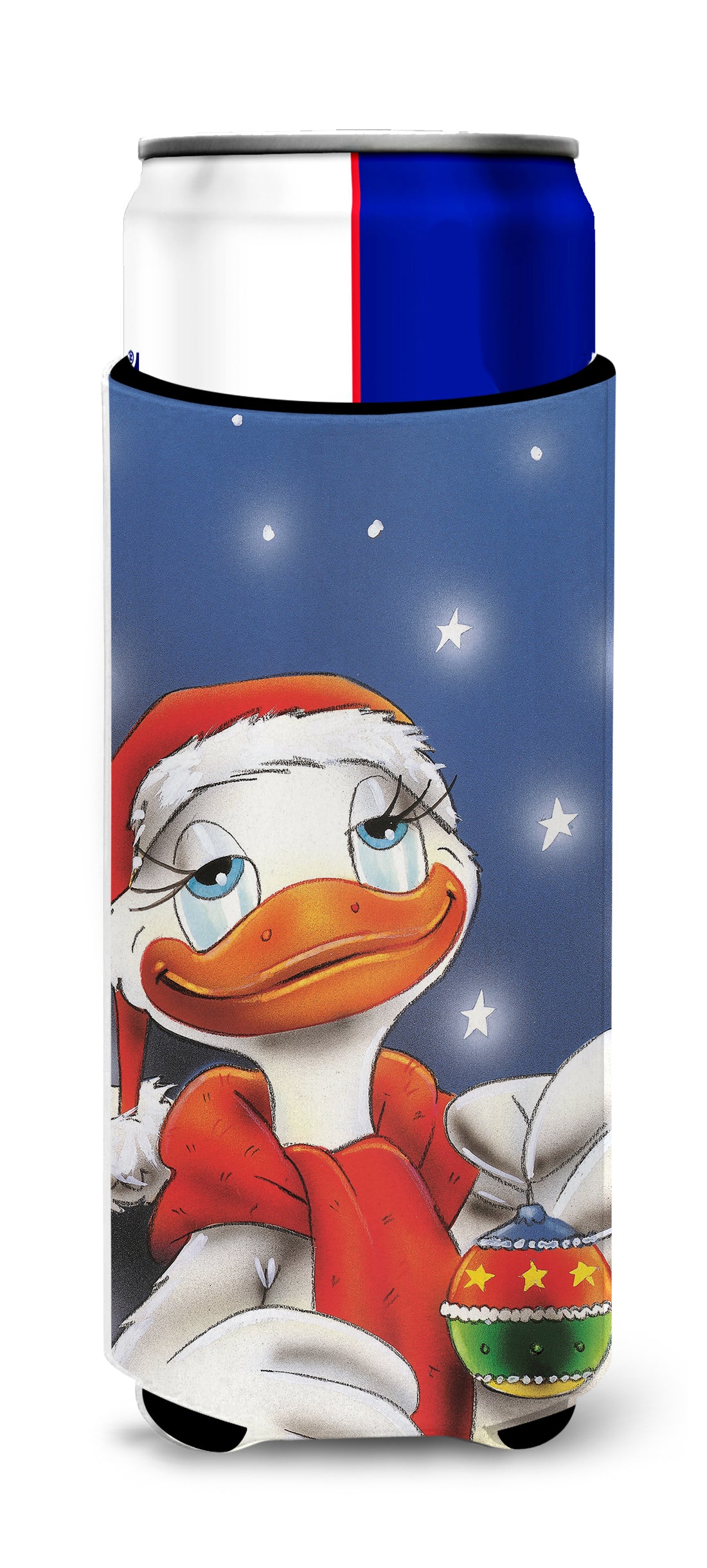 Duck with Christmas Ornament Ultra Beverage Insulators for slim cans AAH7196MUK  the-store.com.