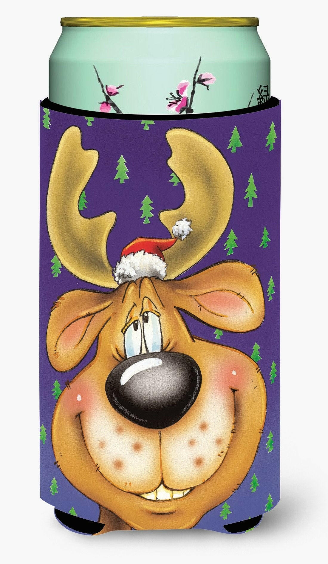 Comic Reindeer Tall Boy Beverage Insulator Hugger AAH7198TBC by Caroline's Treasures