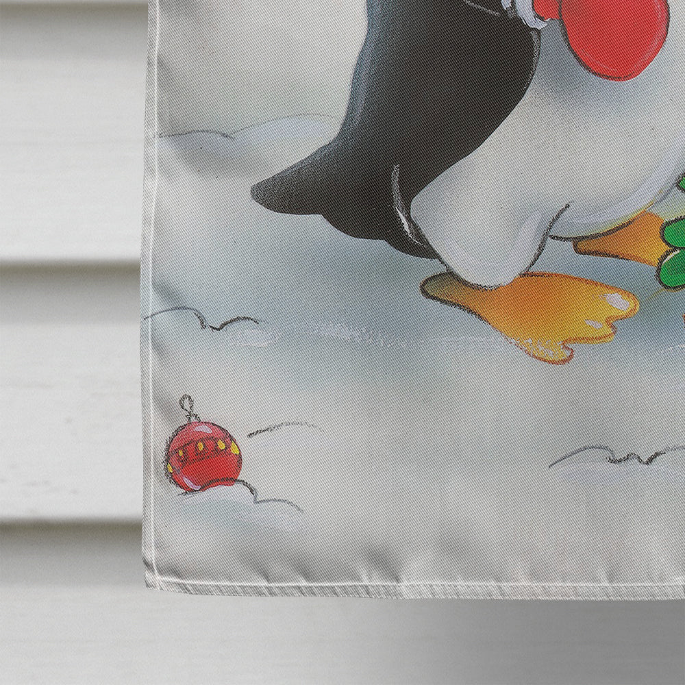 Pingouin et Robin avec drapeau de sapin de Noël Taille de la maison en toile AAH7203CHF