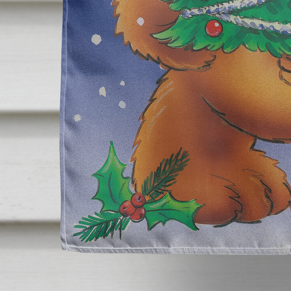 Ours en peluche et drapeau de sapin de Noël Taille de la maison en toile AAH7208CHF