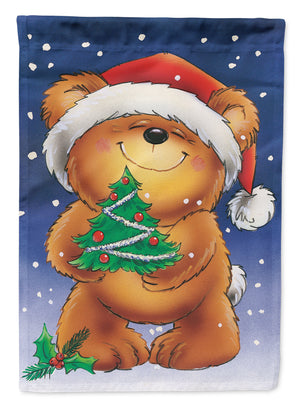 Teddy Bear and Christmas Tree Flag Garden Size AAH7208GF