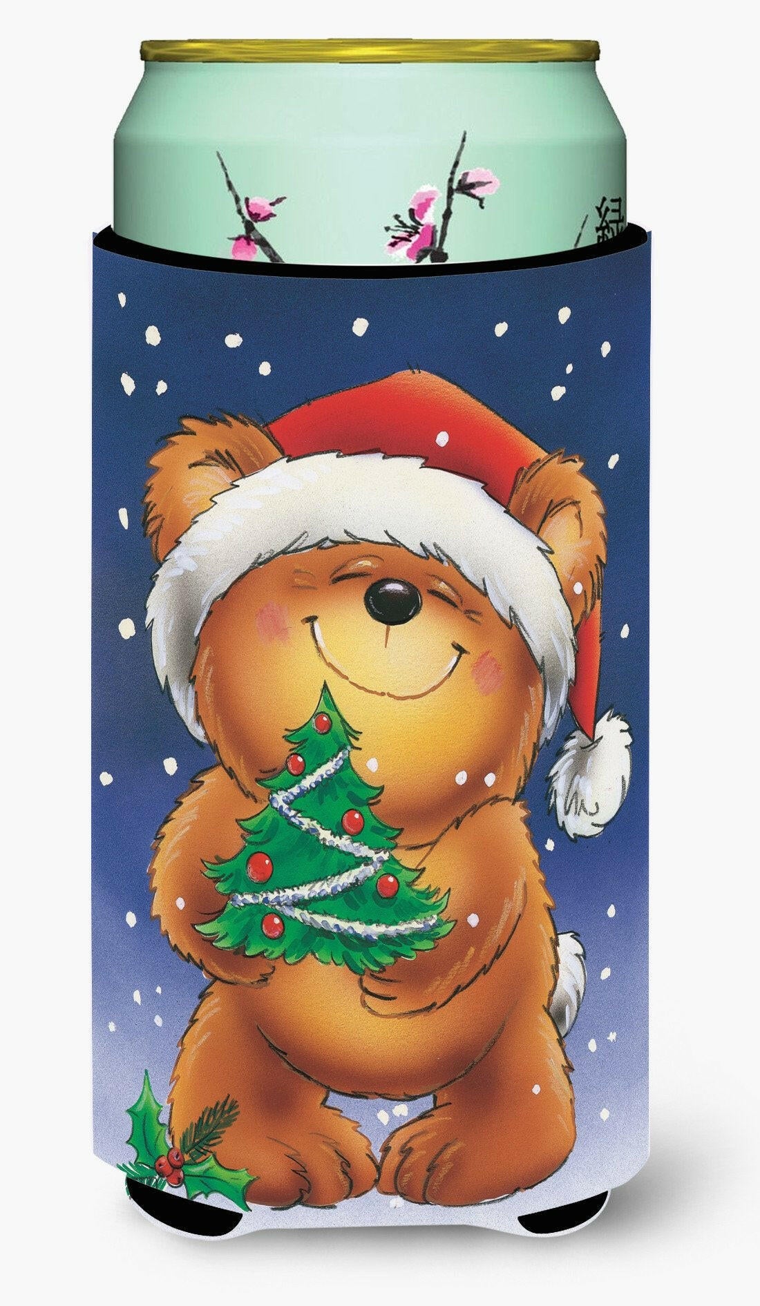 Teddy Bear and Christmas Tree Tall Boy Beverage Insulator Hugger AAH7208TBC by Caroline&#39;s Treasures