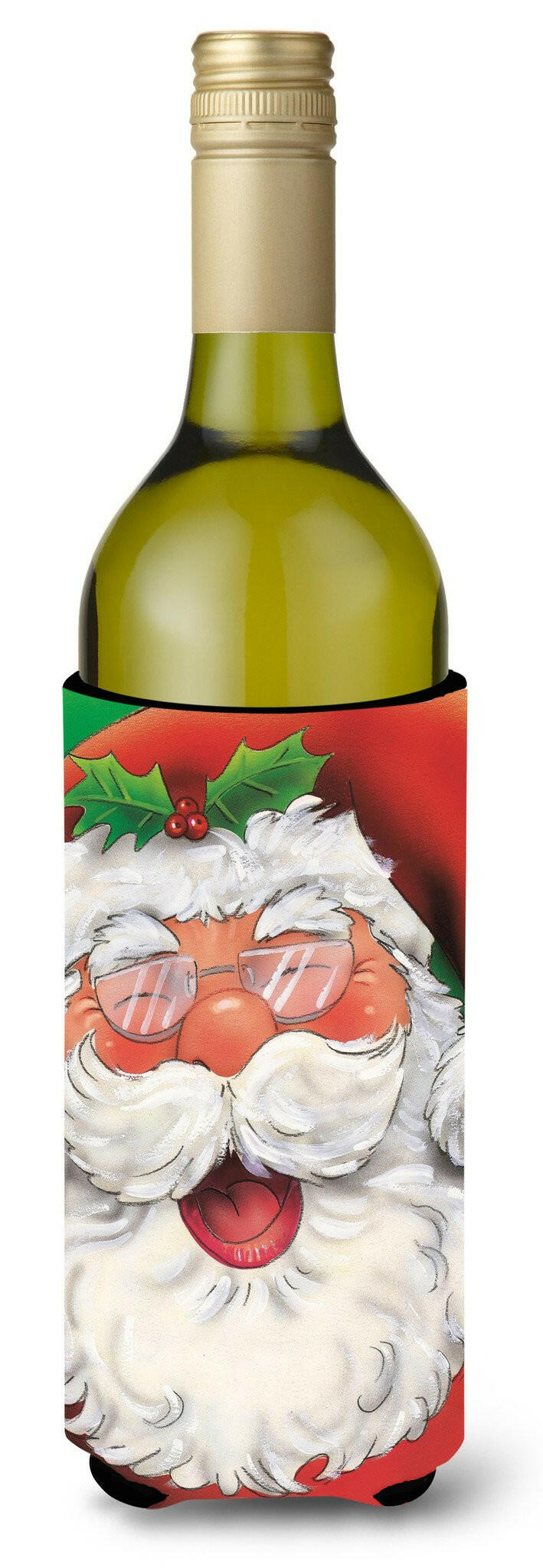 Jolly Santa Claus Wine Bottle Beverage Insulator Hugger AAH7262LITERK by Caroline's Treasures