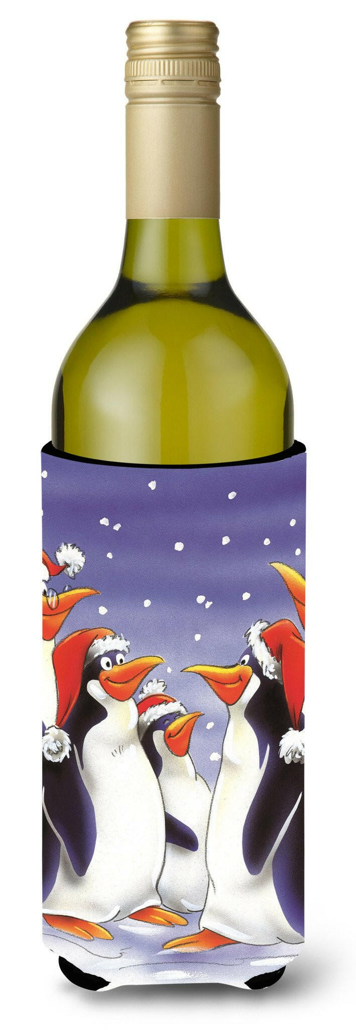 Holiday Penguins Wine Bottle Beverage Insulator Hugger AAH7264LITERK by Caroline's Treasures