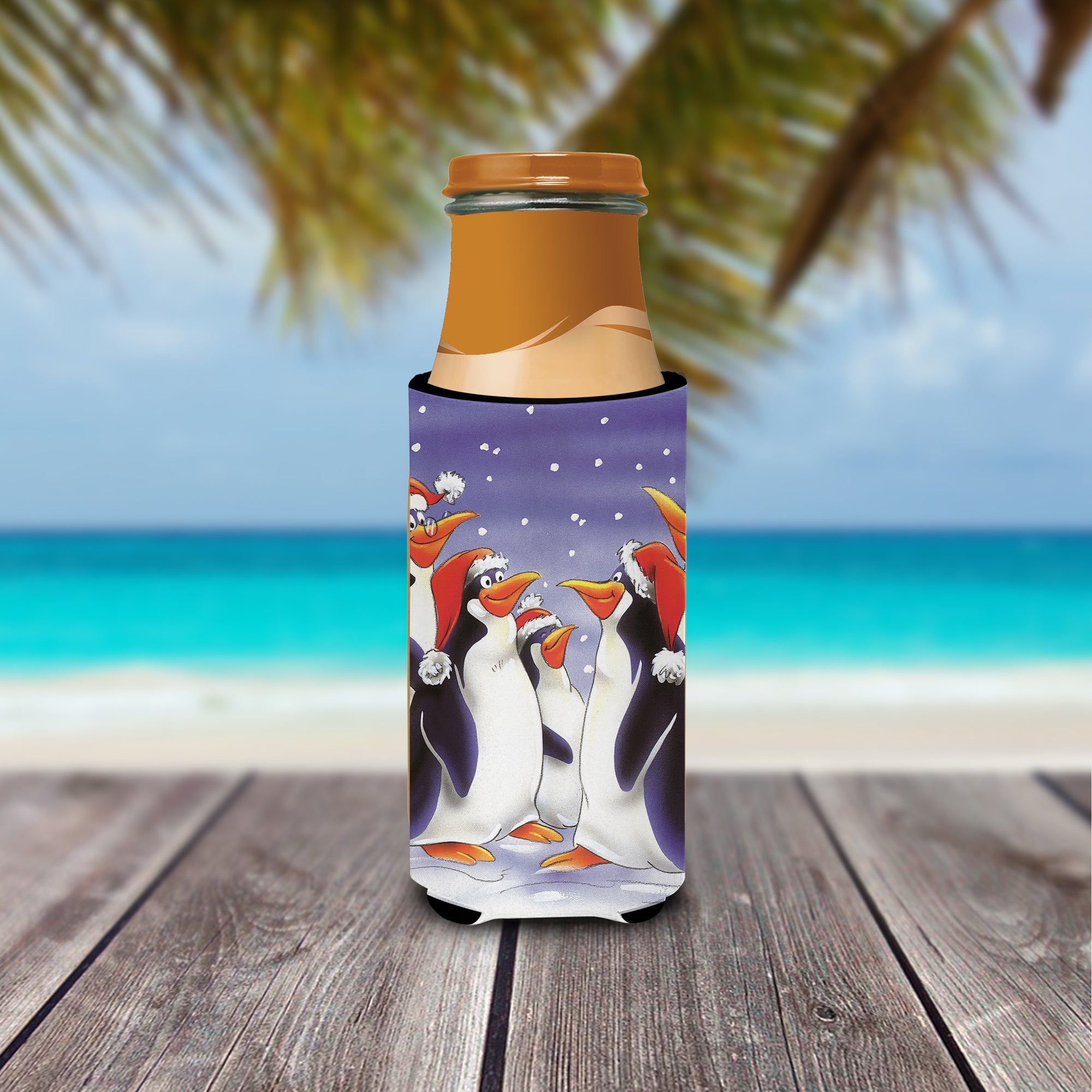Holiday Penguins Ultra Beverage Insulators for slim cans AAH7264MUK  the-store.com.