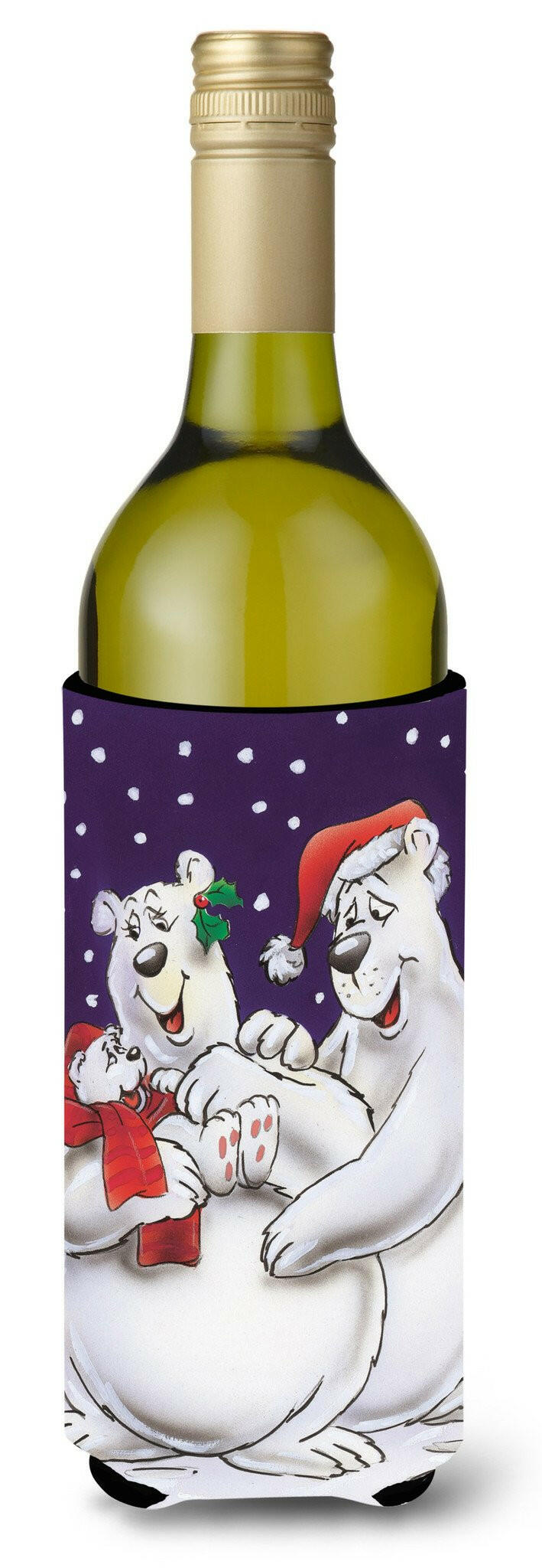 Holiday Polar Bears Wine Bottle Beverage Insulator Hugger AAH7269LITERK by Caroline&#39;s Treasures