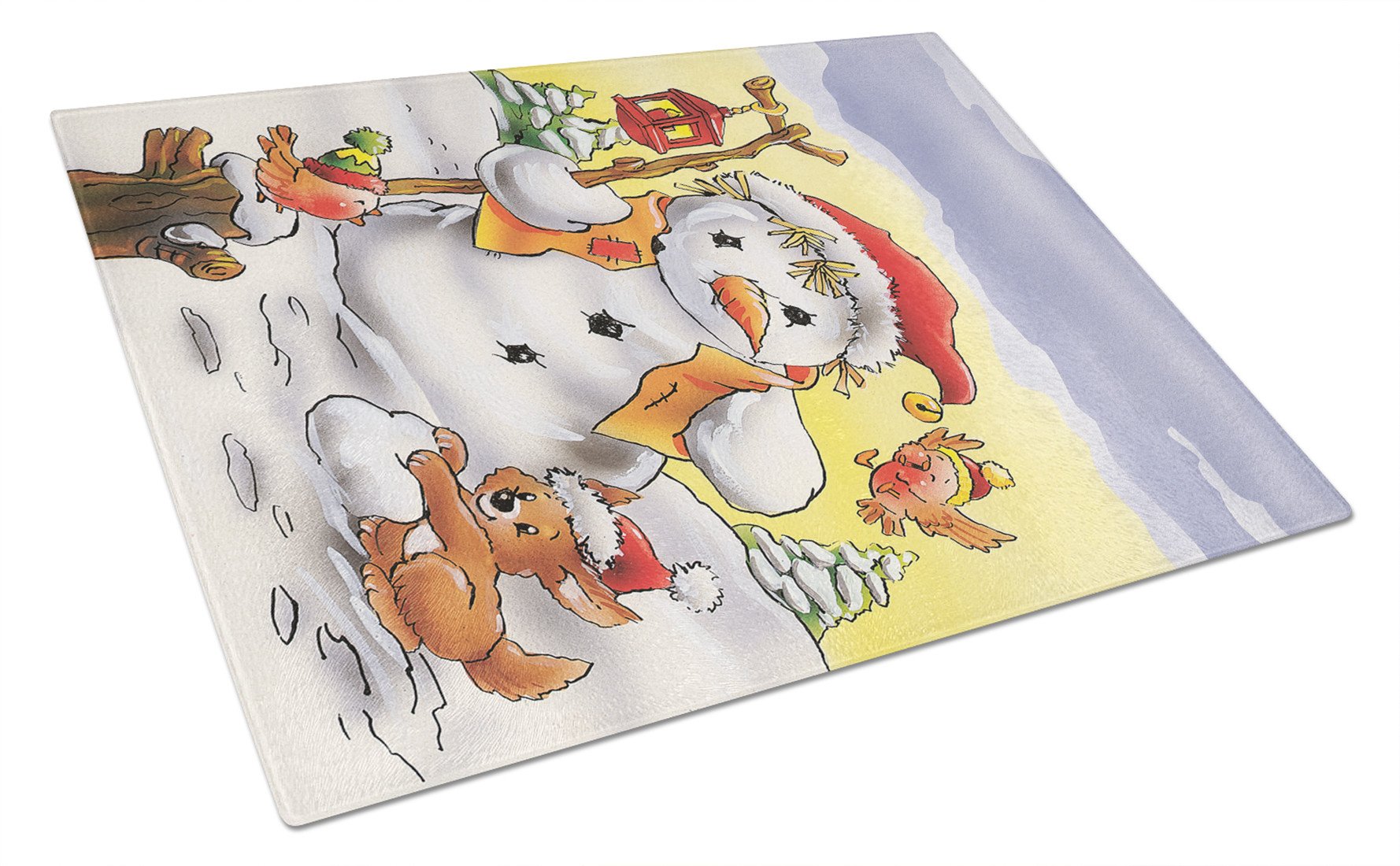 Scarecrow Snowman Glass Cutting Board Large AAH7295LCB by Caroline's Treasures