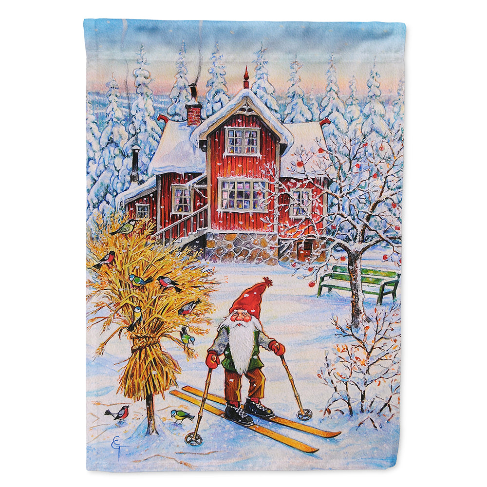 Christmas Gnome Skiing Flag Canvas House Size ACG0034CHF