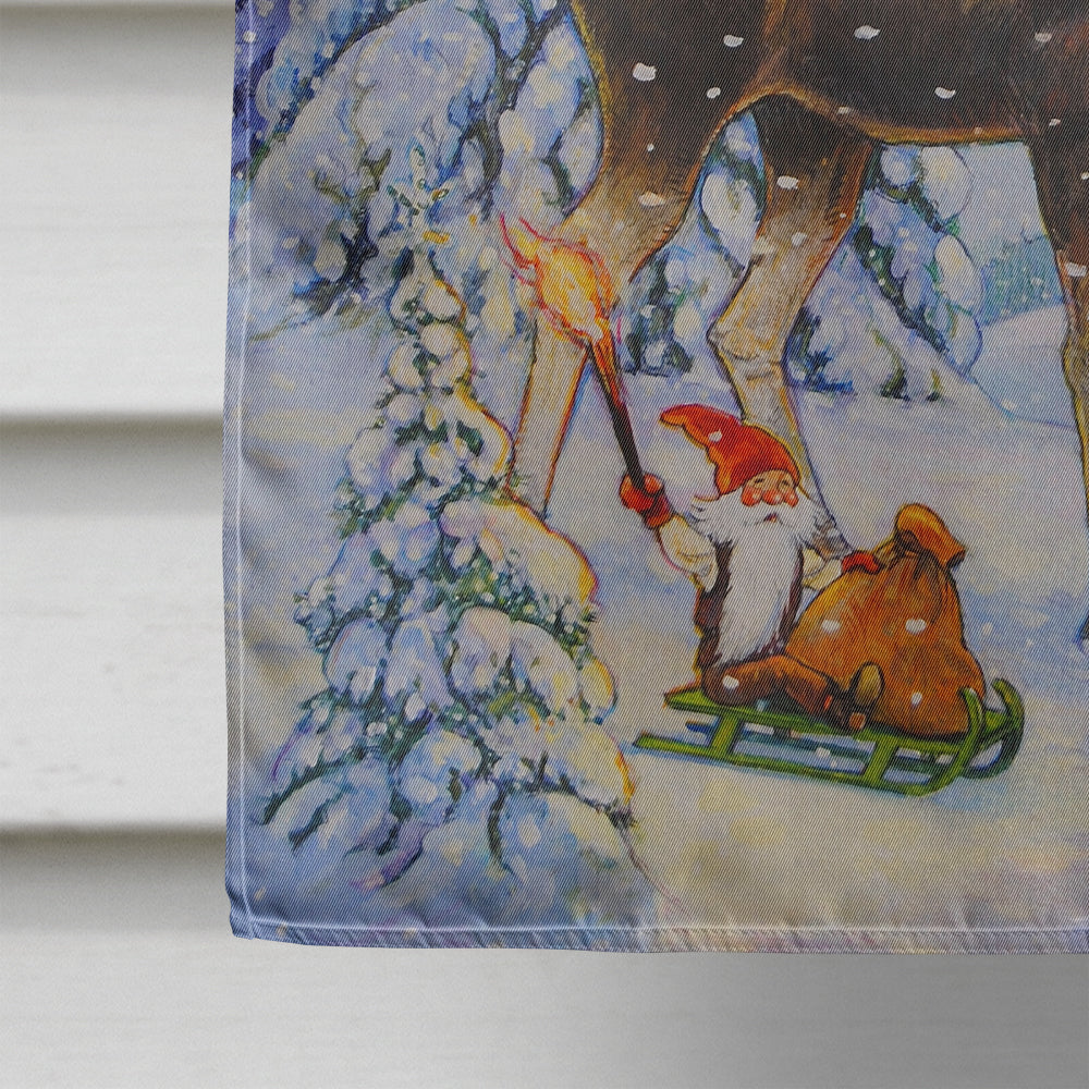 Christmas Gnome riding Reindeer Flag Canvas House Size ACG0102CHF