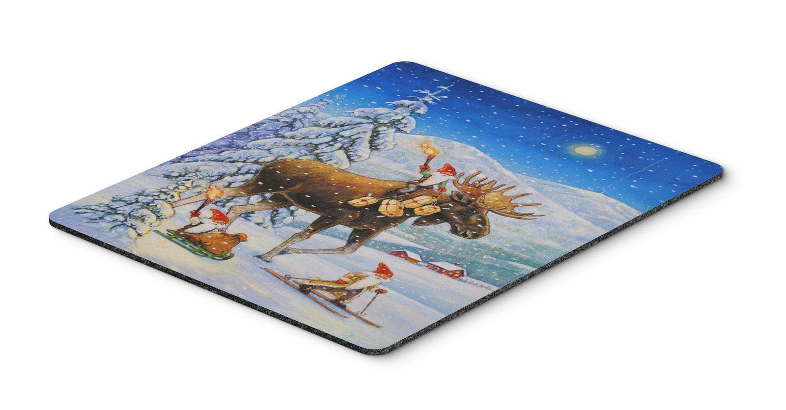 Christmas Gnome riding Reindeer Mouse Pad, Hot Pad or Trivet ACG0102MP by Caroline's Treasures