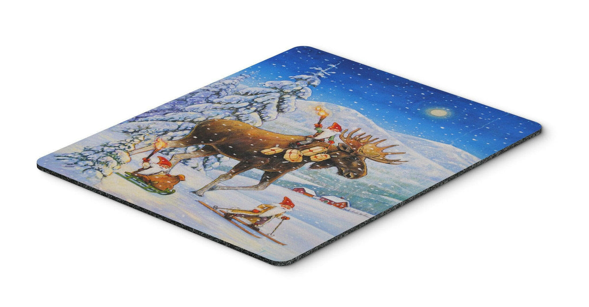 Christmas Gnome riding Reindeer Mouse Pad, Hot Pad or Trivet ACG0102MP by Caroline&#39;s Treasures