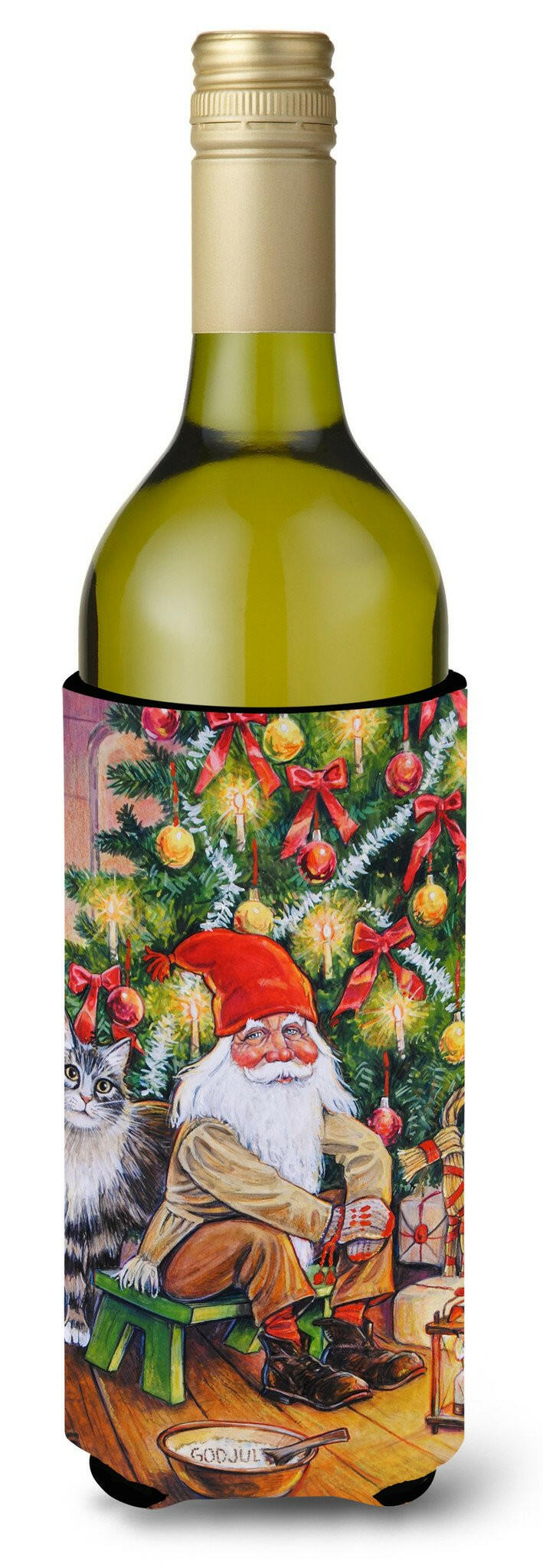 Christmas Gnome by the Tree Wine Bottle Beverage Insulator Hugger ACG0134LITERK by Caroline's Treasures