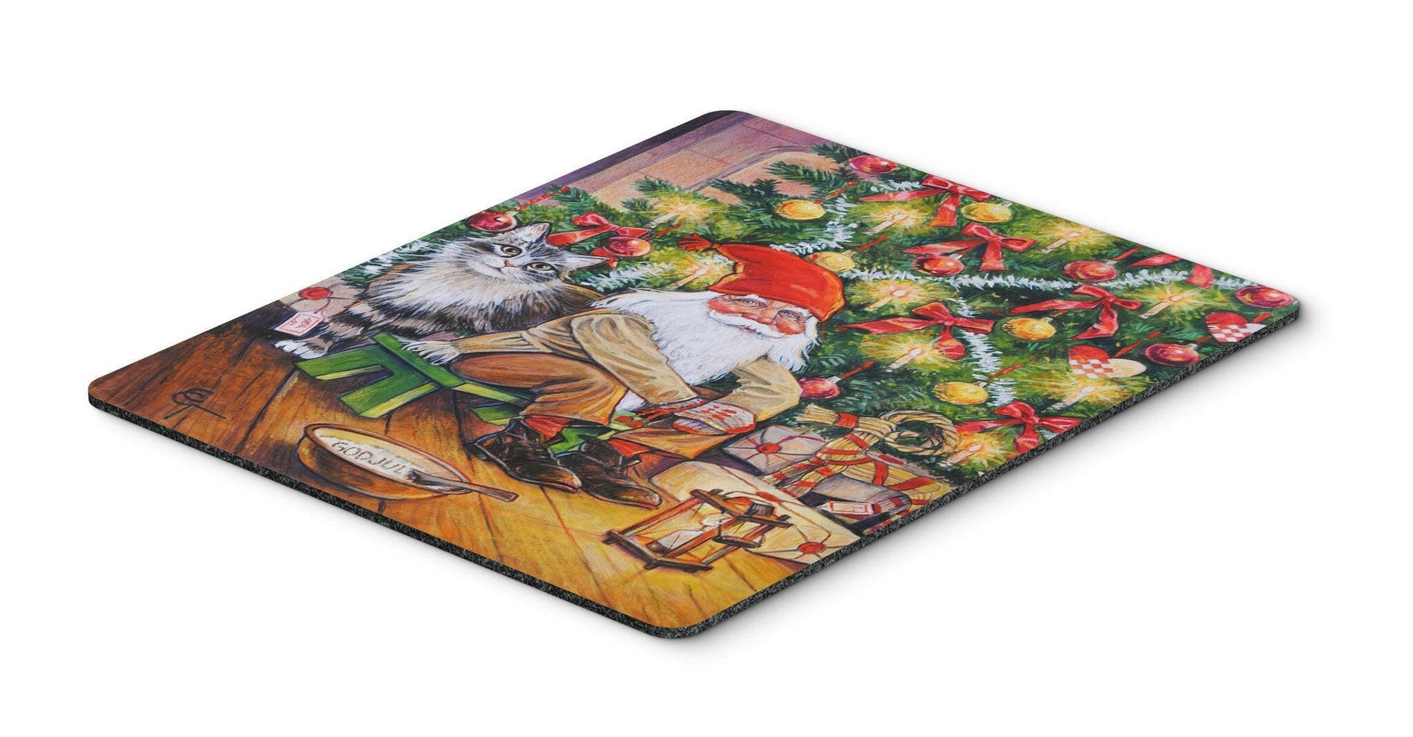 Christmas Gnome by the Tree Mouse Pad, Hot Pad or Trivet ACG0134MP by Caroline's Treasures
