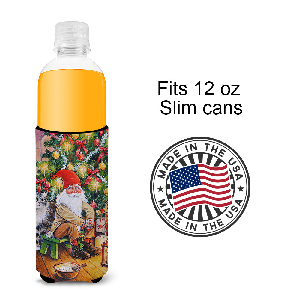 Christmas Gnome by the Tree Ultra Beverage Insulators for slim cans ACG0134MUK